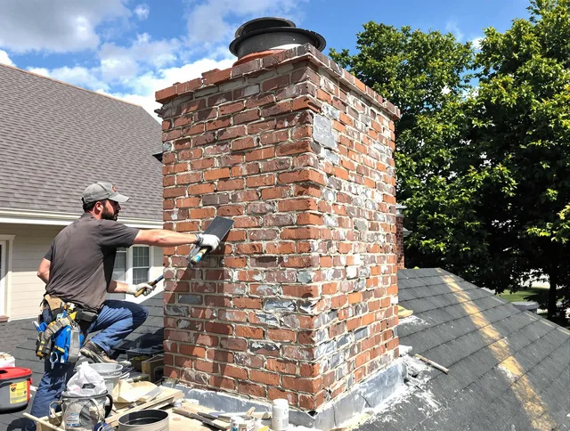 Completed chimney rebuild by North Olmsted Chimney Sweep in North Olmsted, OH