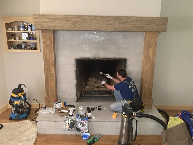 Detailed creosote removal process by North Olmsted Chimney Sweep in North Olmsted, OH