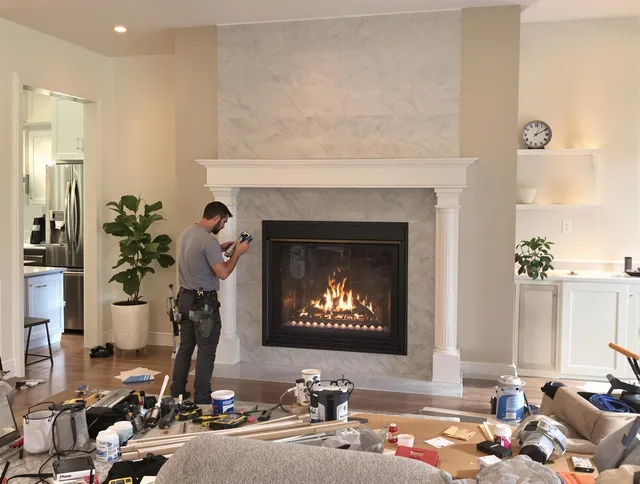 Newly installed fireplace by North Olmsted Chimney Sweep in North Olmsted, OH