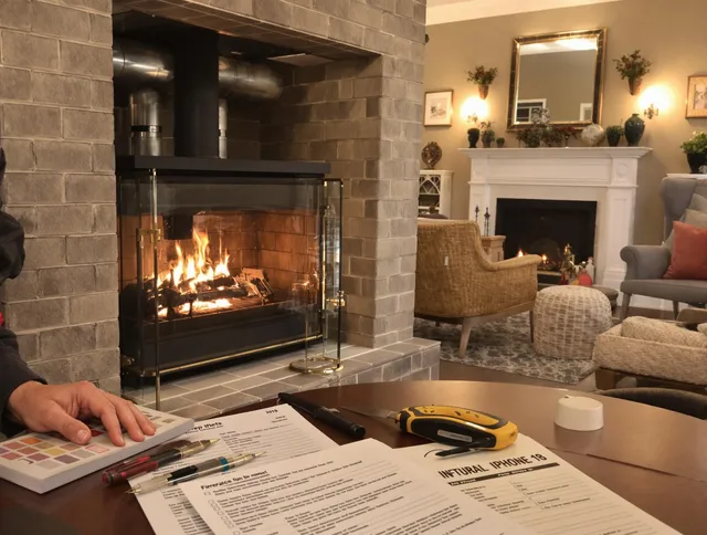 North Olmsted Chimney Sweep verifying fireplace safety measures in North Olmsted, OH